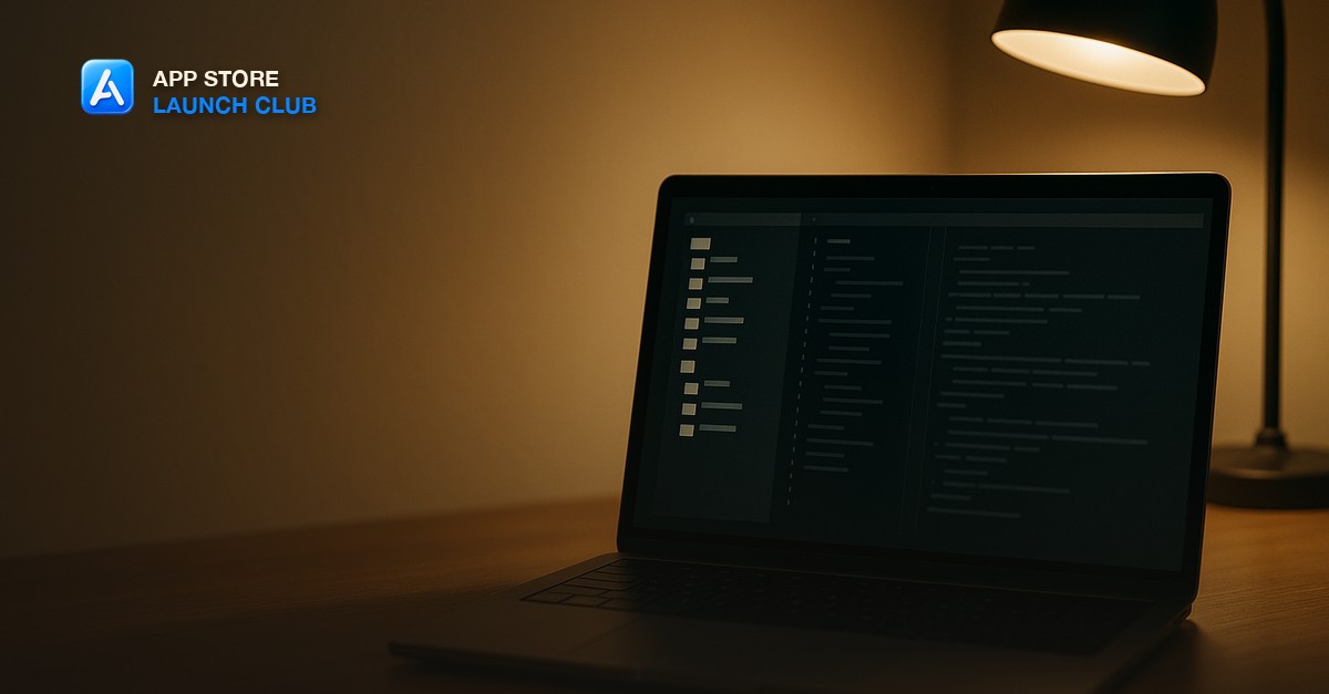 A laptop screen showing a React Native navigation file structure with Expo Router